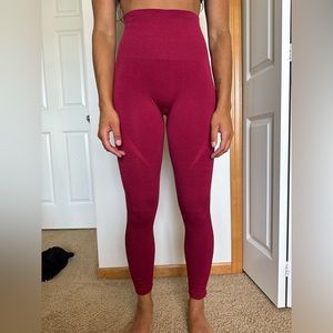 Red gymshark leggings, athletic